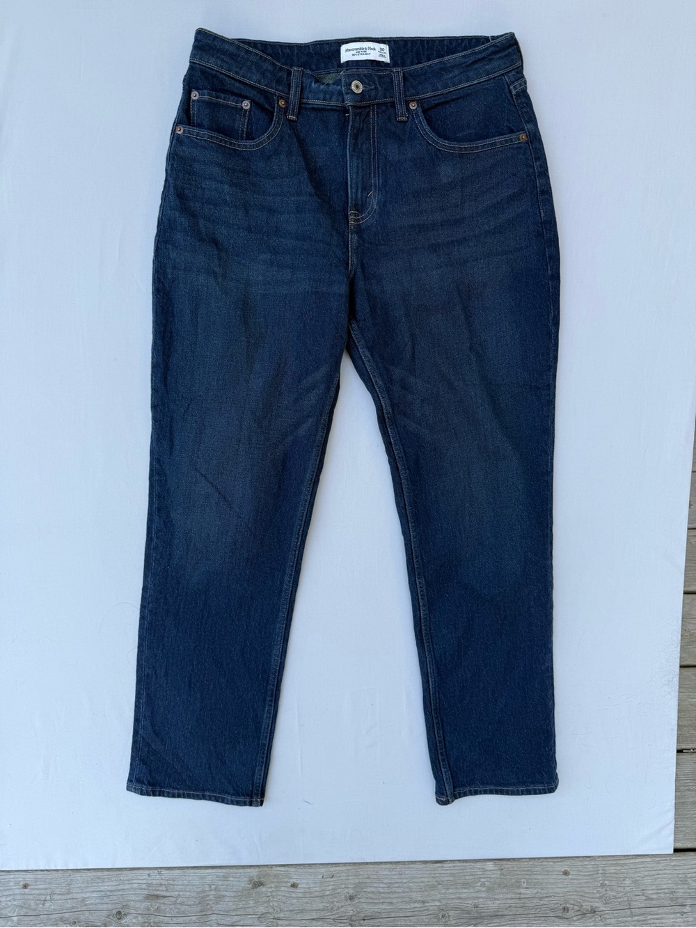 Abercrombie & Fitch Curve Love Dark Blue 90’s Straight Jeans